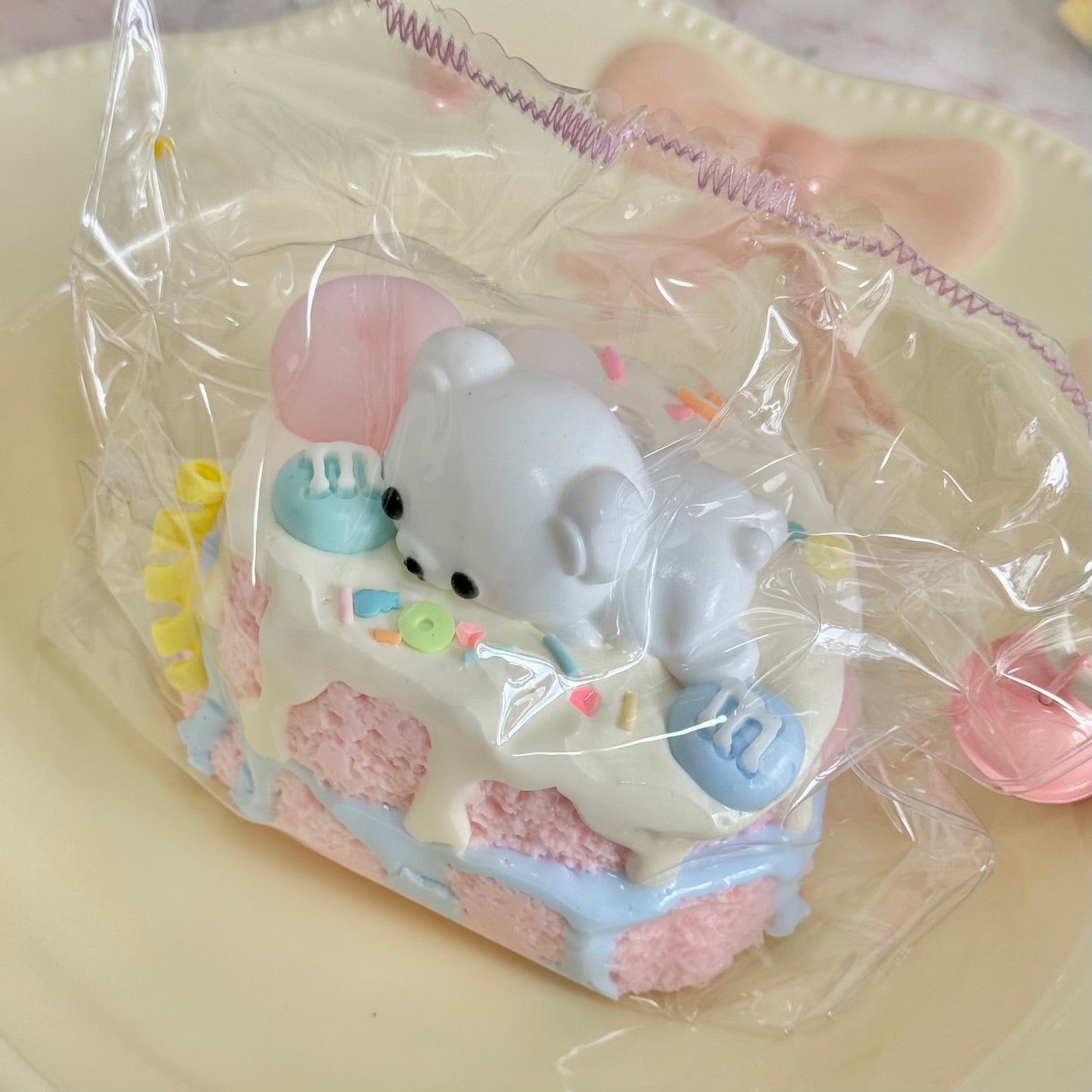 Bear Pink Strawberry Cake Soft Squishy