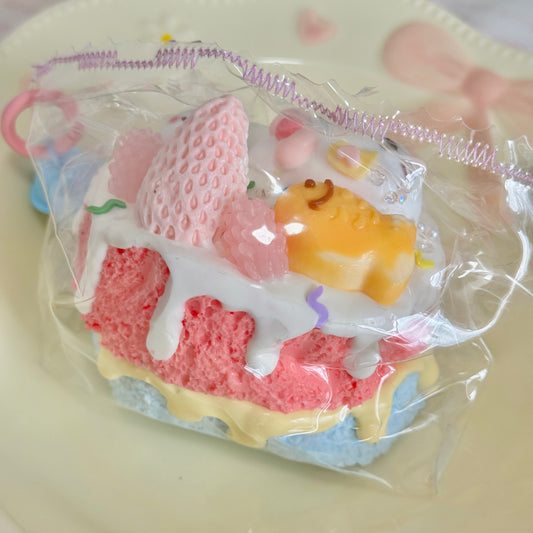 Cat Pink Strawberry Cake Soft Squishy